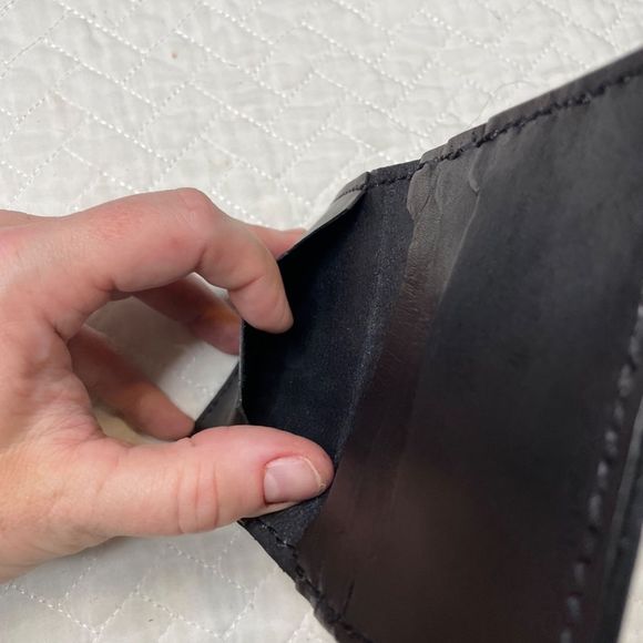 Handmade Custom Black Slim Folding Wallet w/ Pockets - OS - Picture 4 of 6